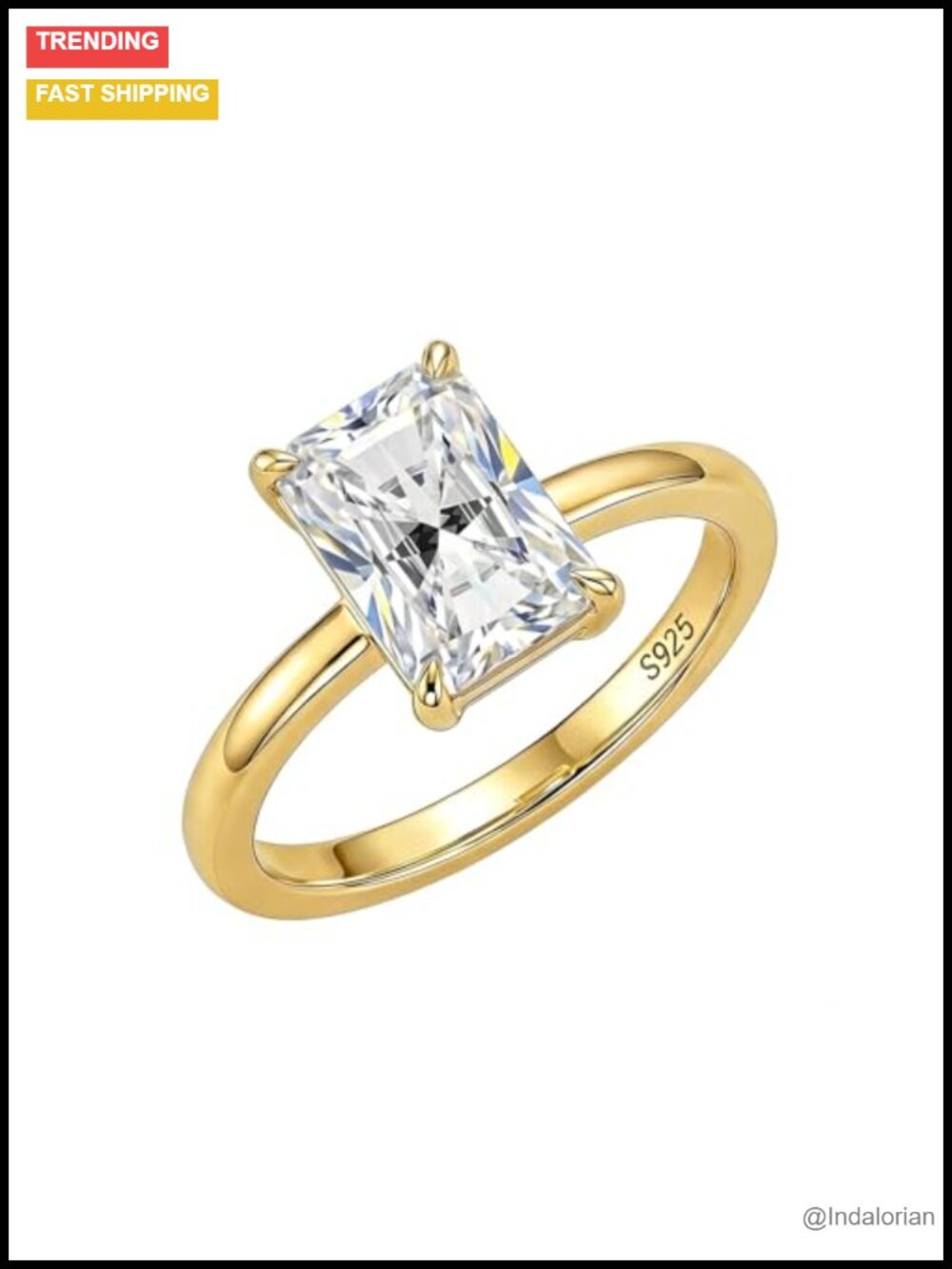 925 Sterling Silver Moissanite Engagement Ring Wedding Band Gift